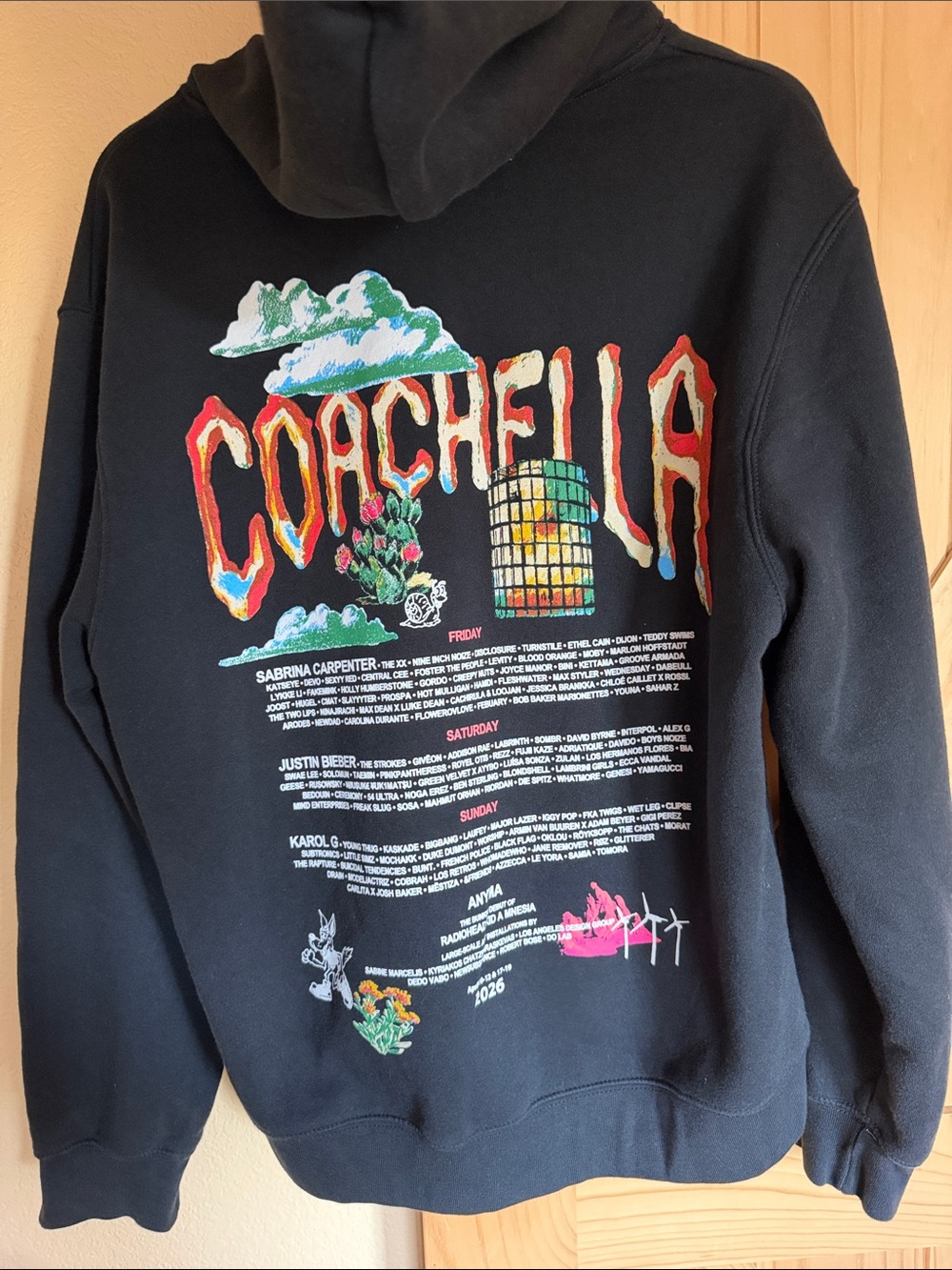 Coachella Black Pullover Hoodie - Festival Logo - Picture 4 of 6